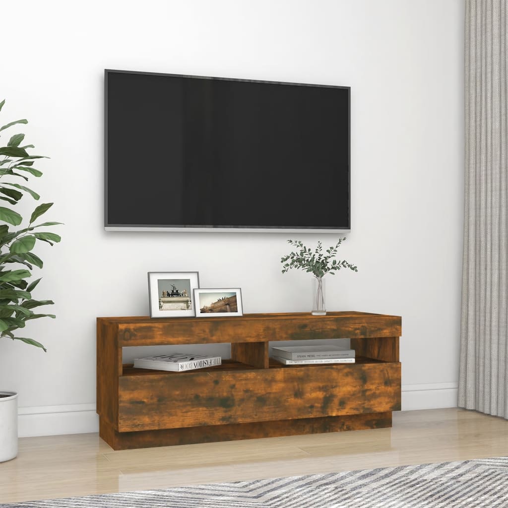 Meuble TV avec éclairage LED 100x35x40 cm