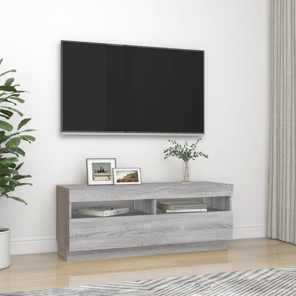 Meuble TV avec éclairage LED 100x35x40 cm