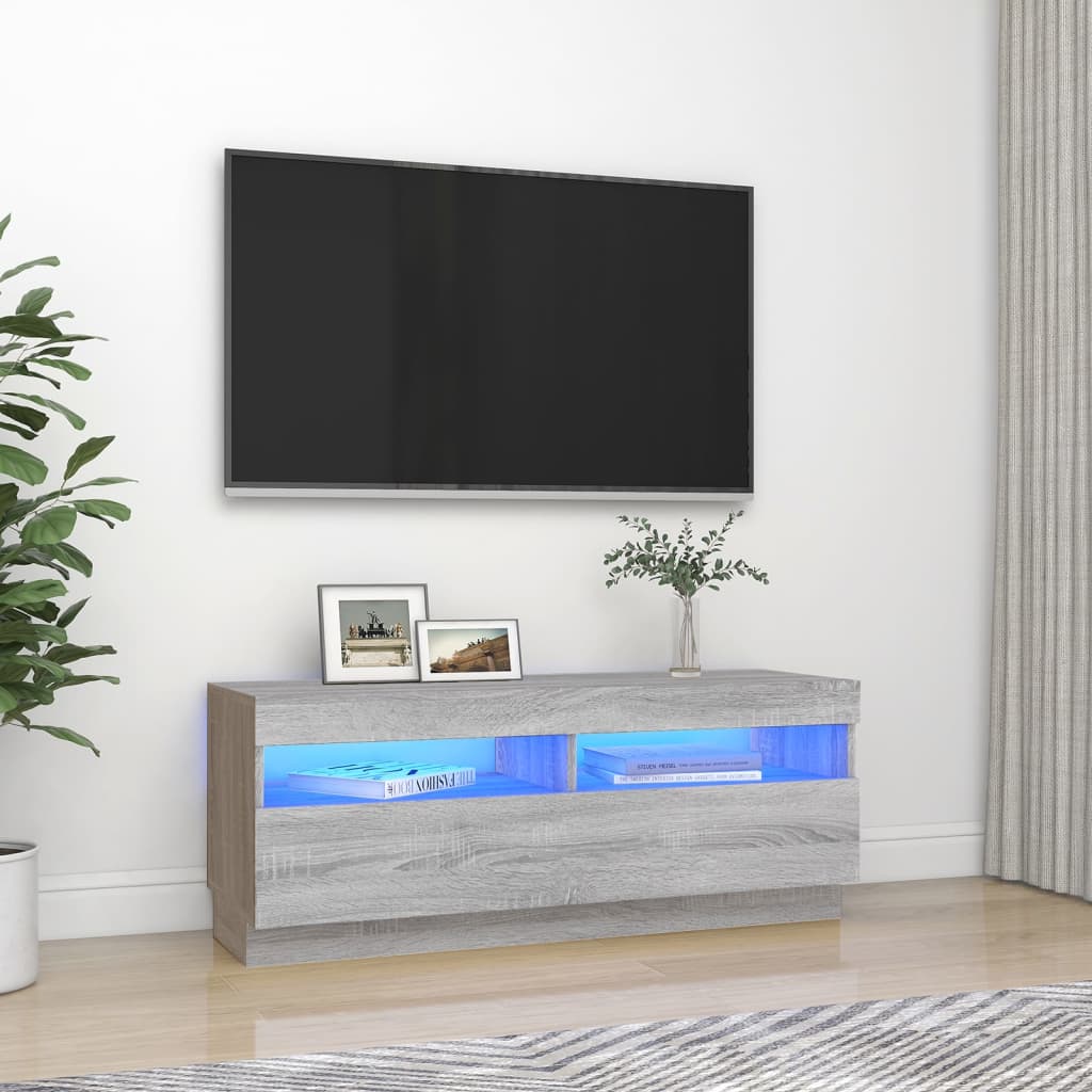 Meuble TV avec éclairage LED 100x35x40 cm