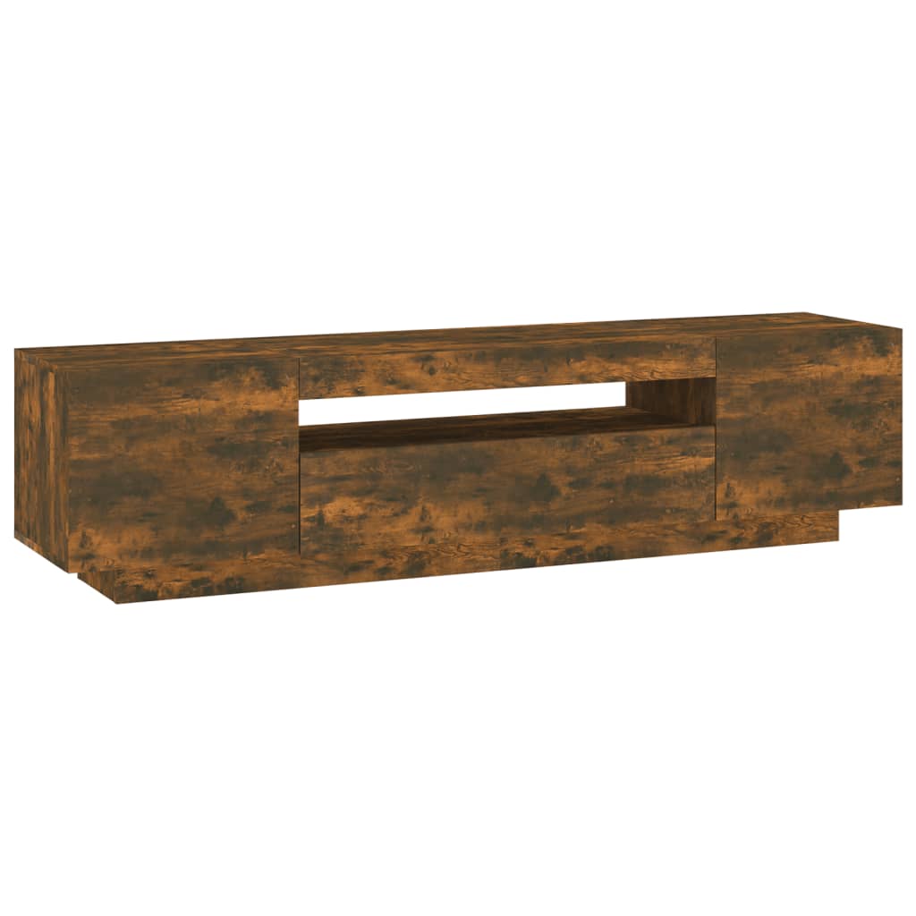 Tv-meubel met LED 160x35x40 cm bewerkt hout oud hout