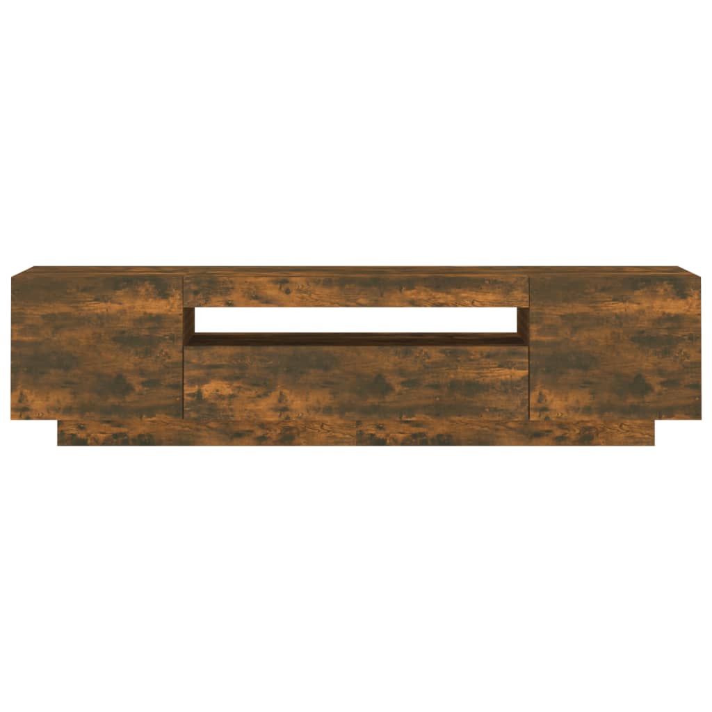 Tv-meubel met LED 160x35x40 cm bewerkt hout oud hout