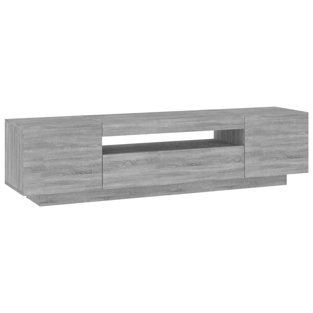 Tv-meubel met LED 160x35x40 cm bewerkt hout oud hout