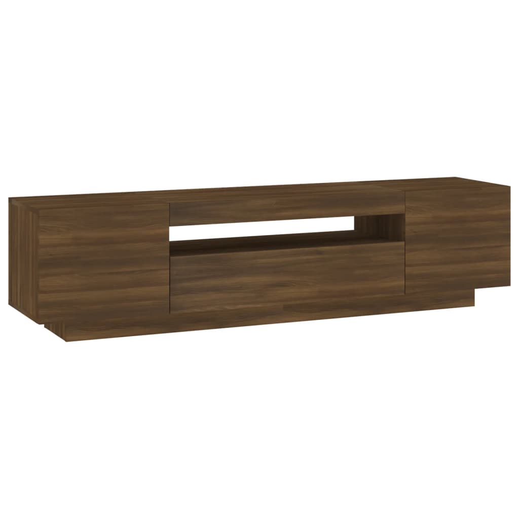 Tv-meubel met LED 160x35x40 cm bewerkt hout oud hout