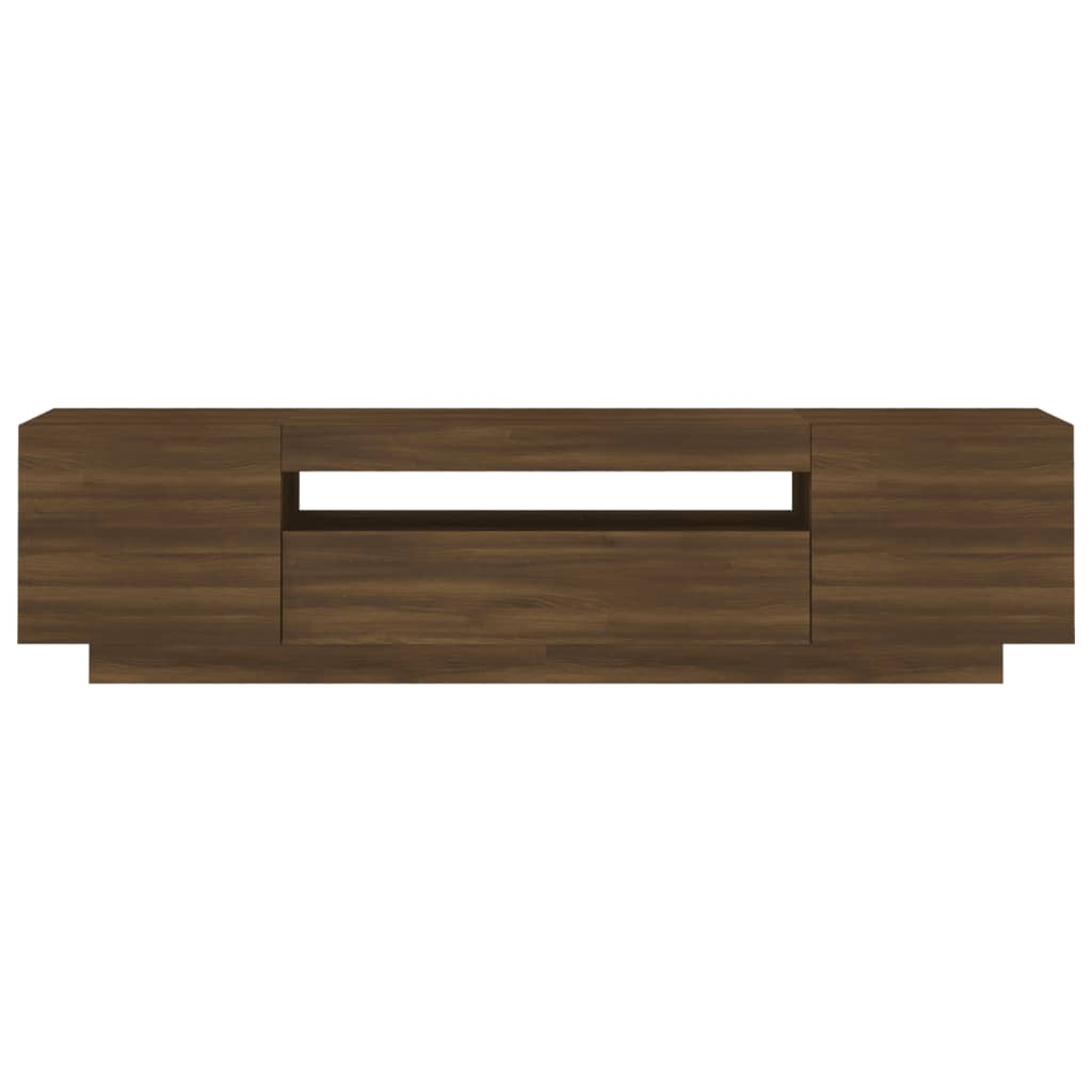 Tv-meubel met LED 160x35x40 cm bewerkt hout oud hout