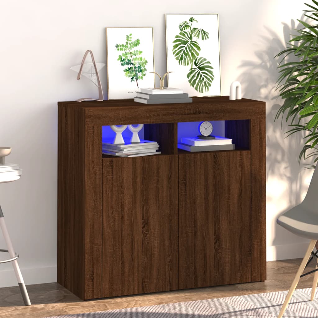 Buffet avec éclairage LED 115,5x30x75 cm