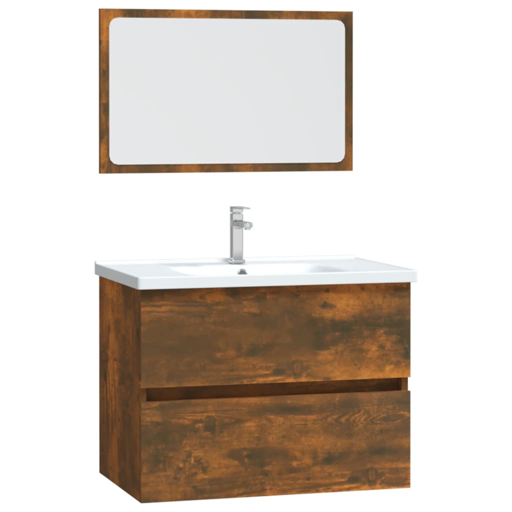 Ensemble de meubles de salle de bain 2 pièces en bois couleur chêne