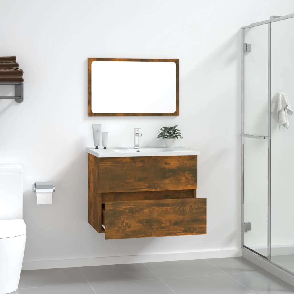 Ensemble de meubles de salle de bain 2 pièces en bois couleur chêne