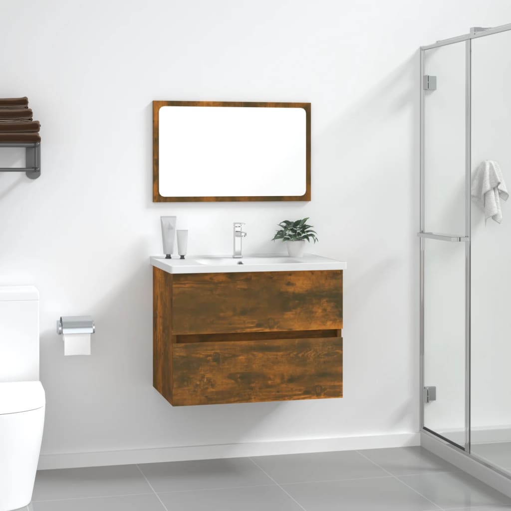 Ensemble de meubles de salle de bain 2 pièces en bois couleur chêne