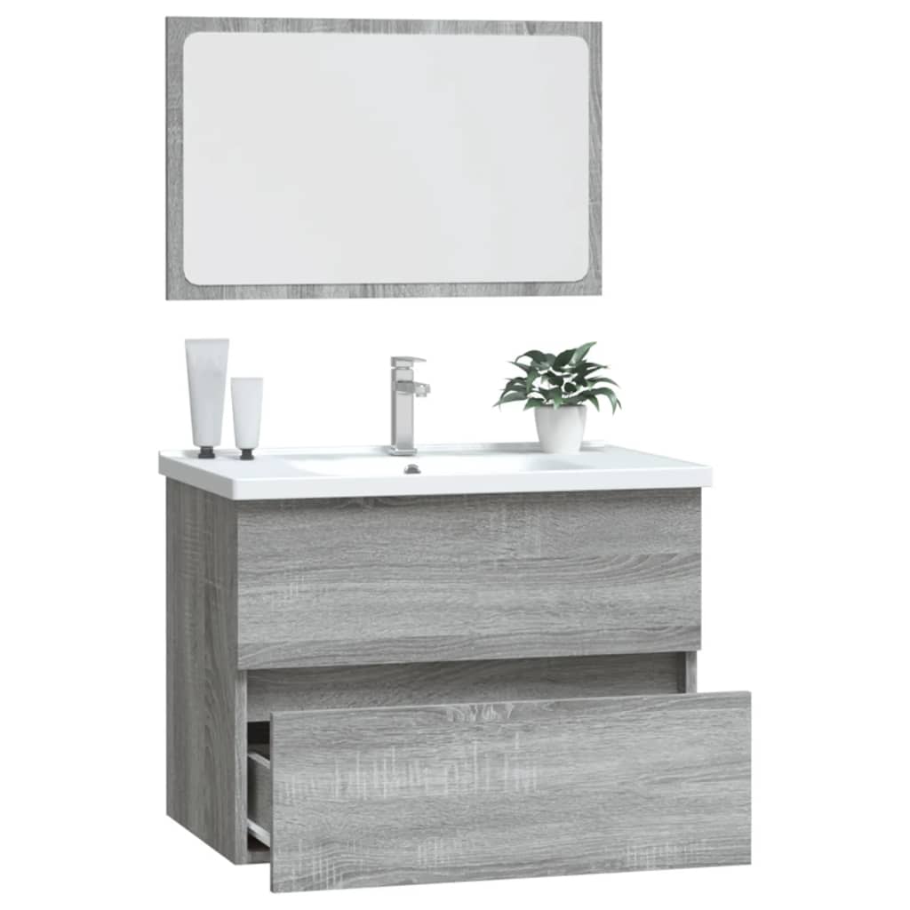 Ensemble de meubles de salle de bain 2 pièces en bois couleur chêne