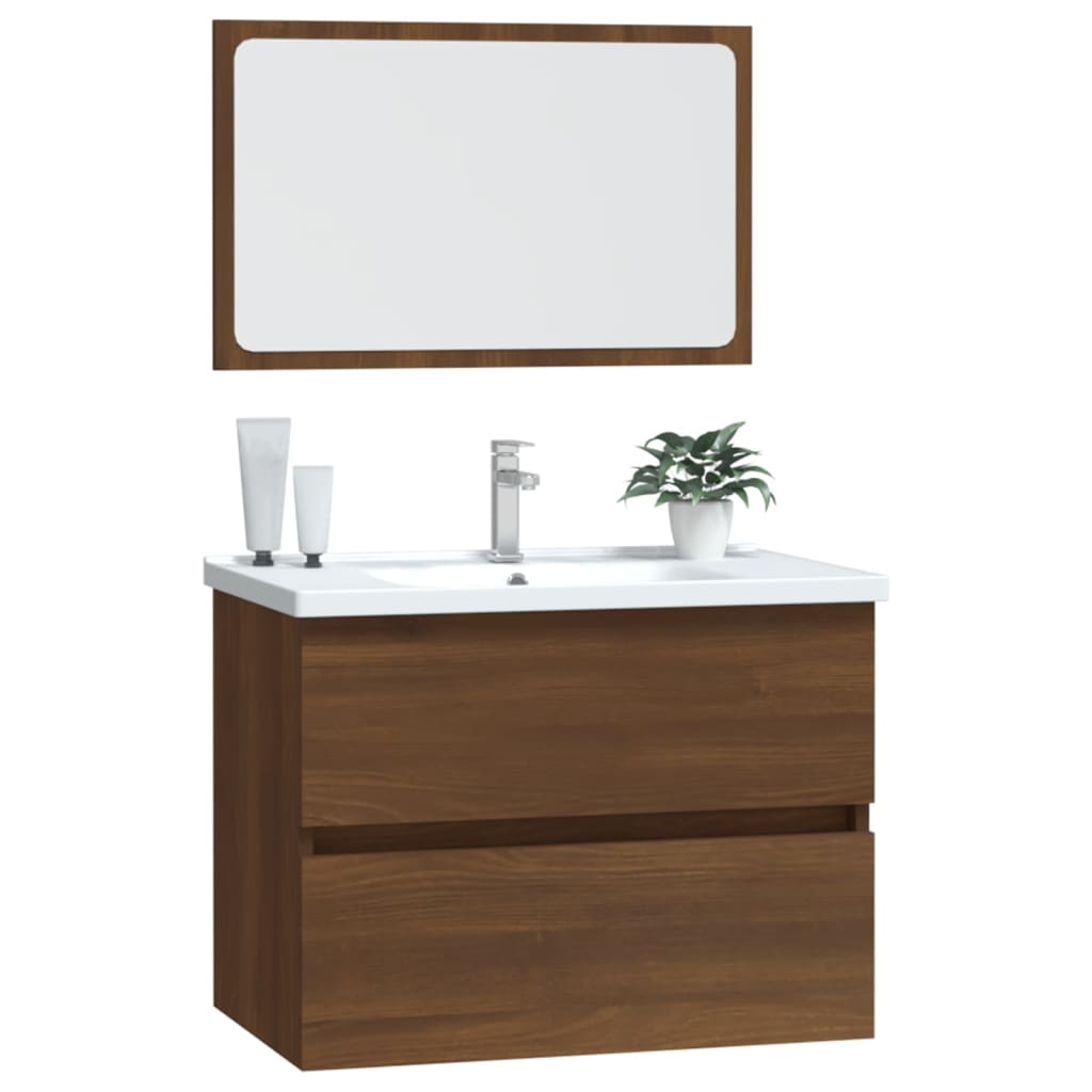 Ensemble de meubles de salle de bain 2 pièces en bois couleur chêne