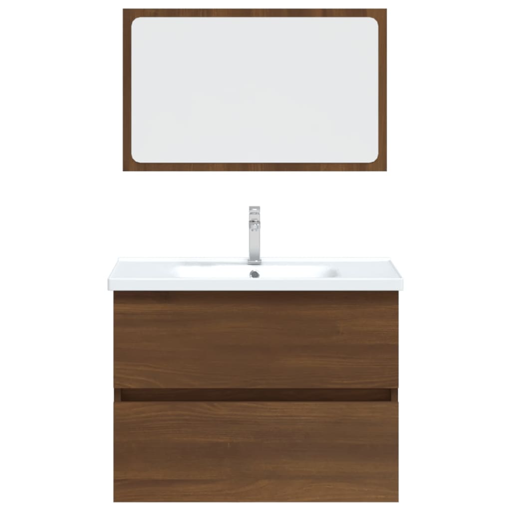 Ensemble de meubles de salle de bain 2 pièces en bois couleur chêne