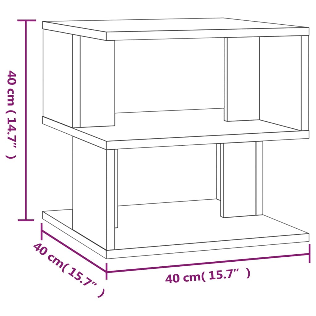 Bijzettafel 40x40x40 cm bewerkt hout