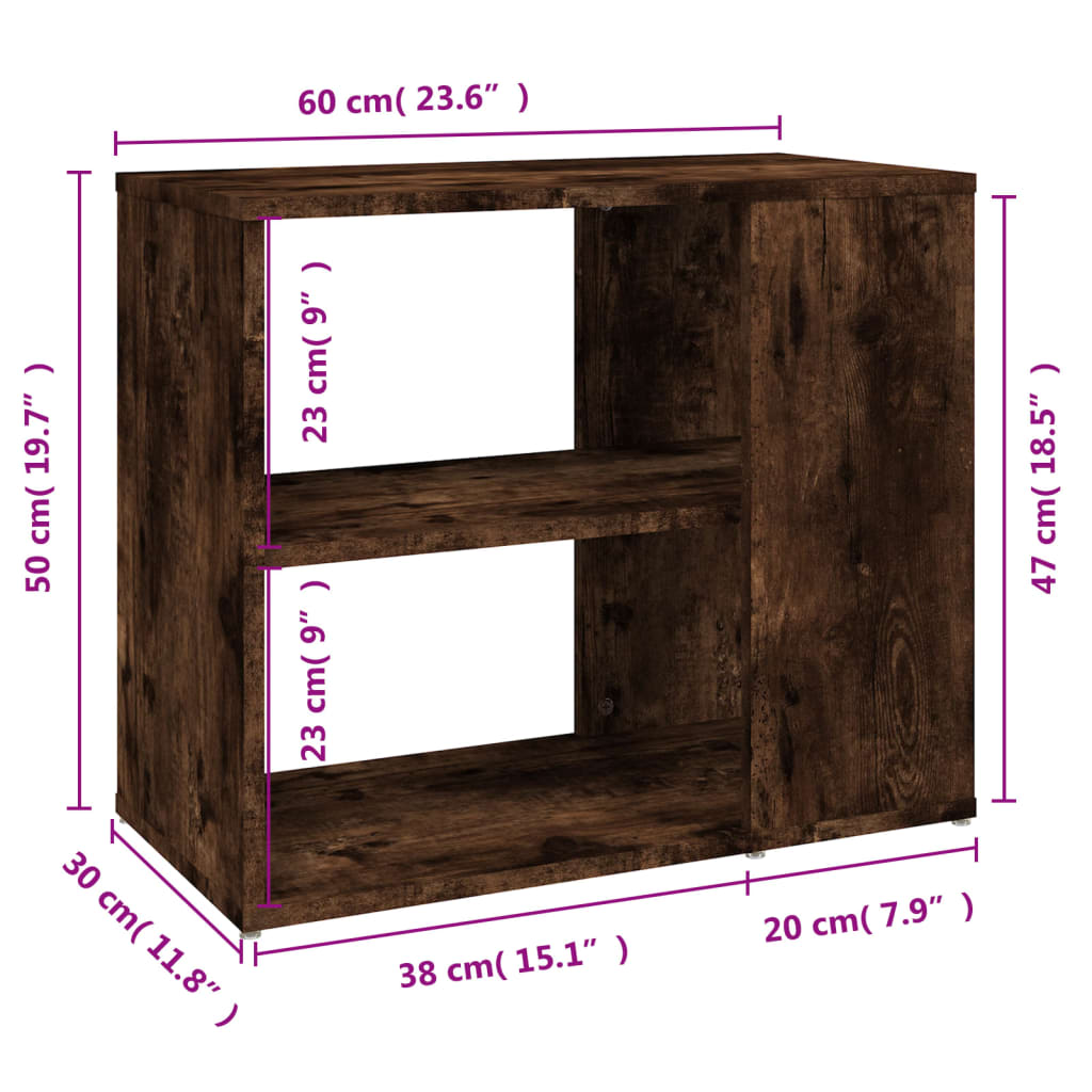 Bijzetkast 60x30x50 cm bewerkt hout