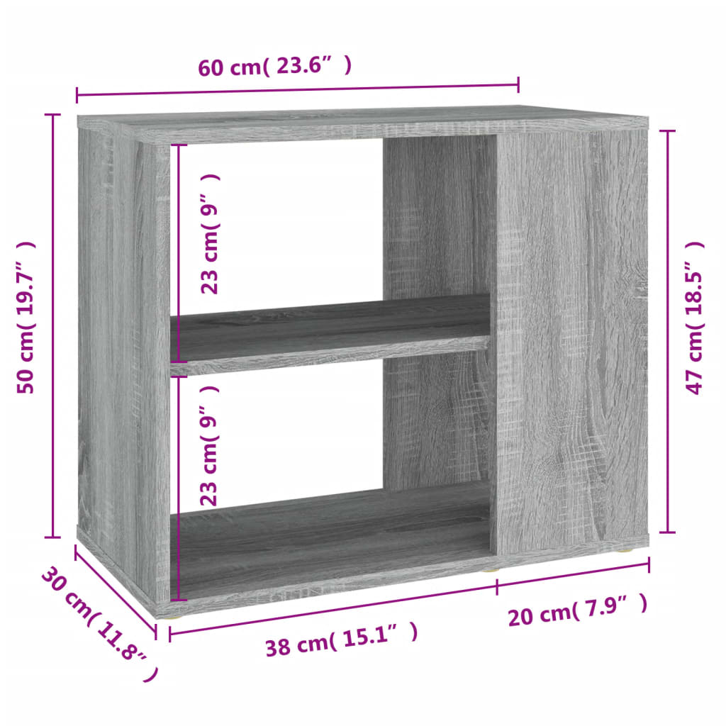 Bijzetkast 60x30x50 cm bewerkt hout