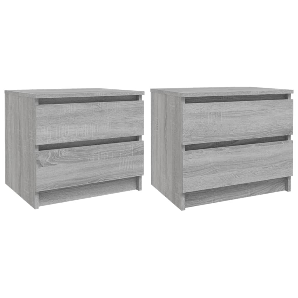 Tables de chevet 2 pcs 50x39x43,5 cm bois fini