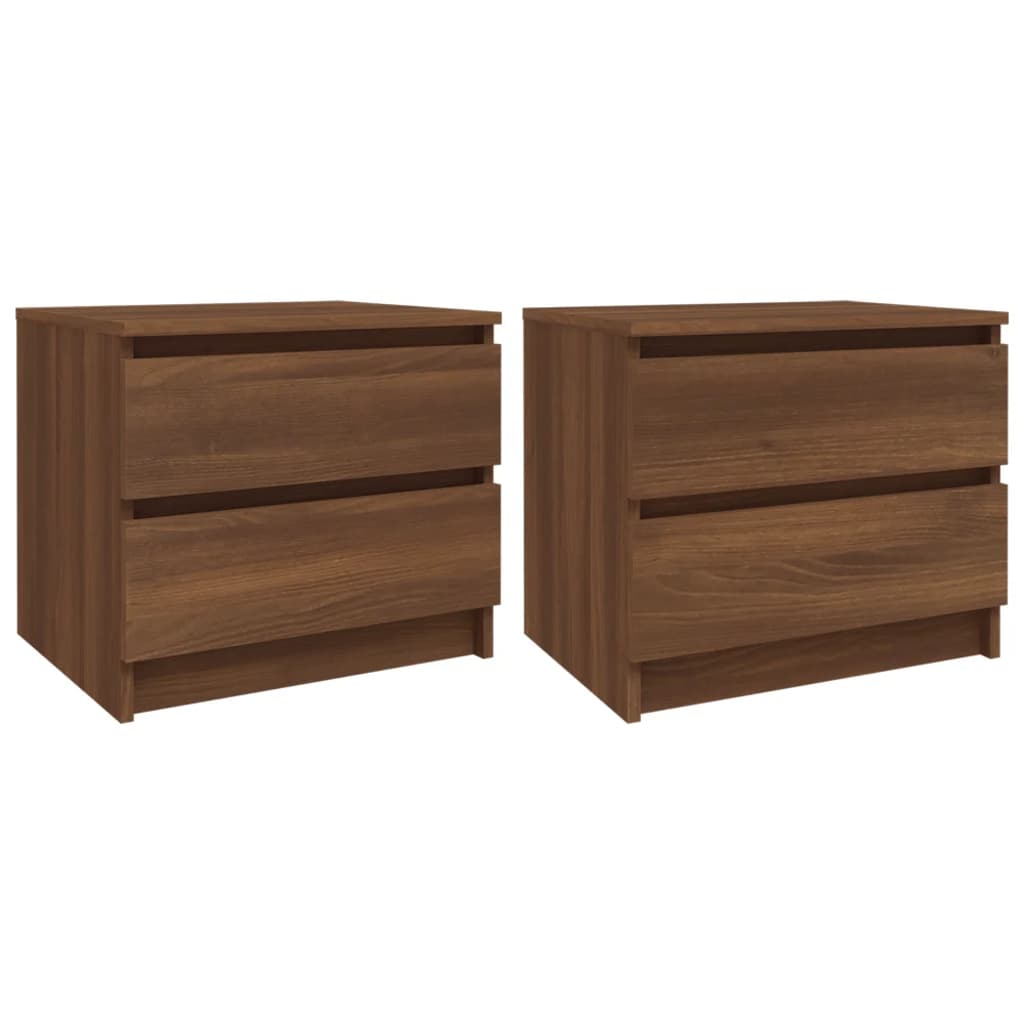 Tables de chevet 2 pcs 50x39x43,5 cm bois fini