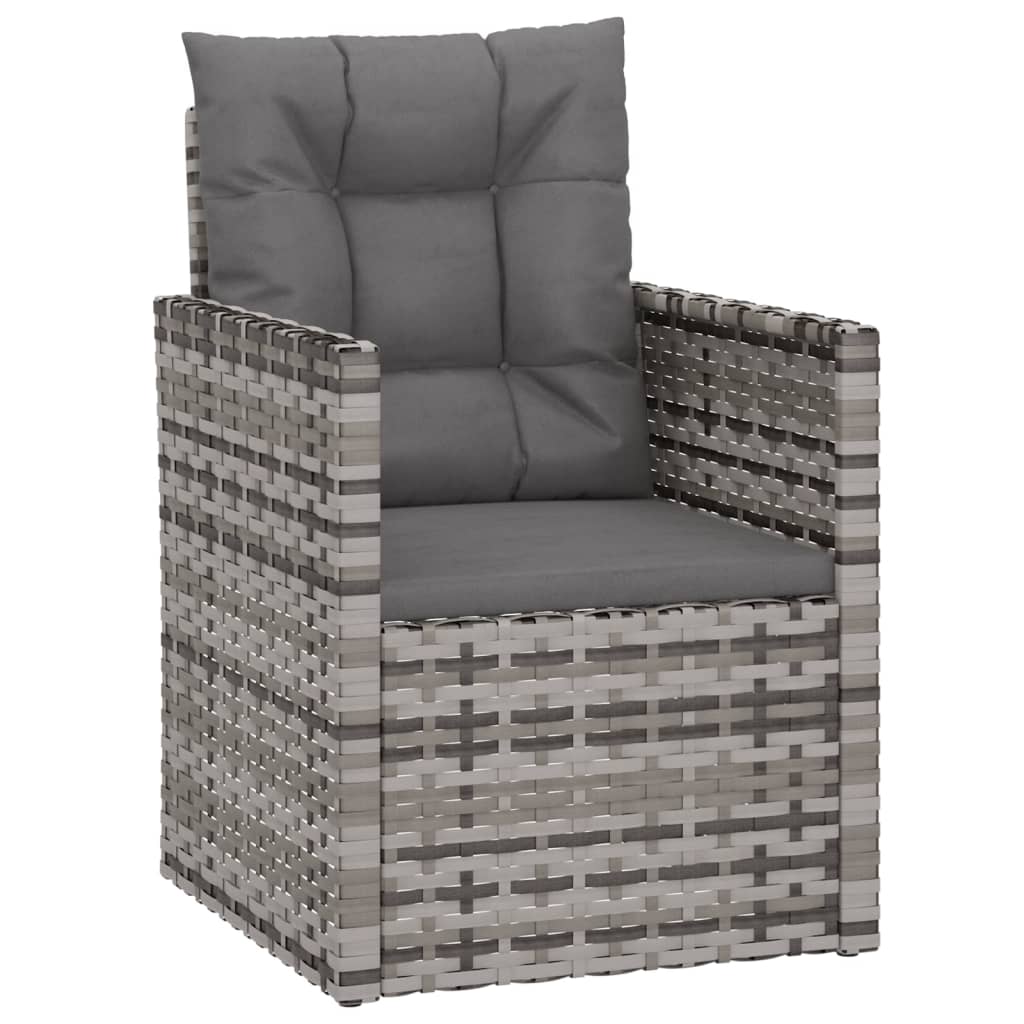 3-delige Loungeset met kussens poly rattan