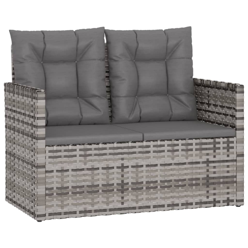 4-delige Loungeset met kussens poly rattan