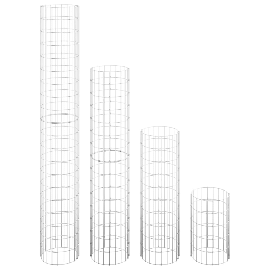 Jardinières gabions 3 pcs rondes surélevées Ø30x100 cm acier