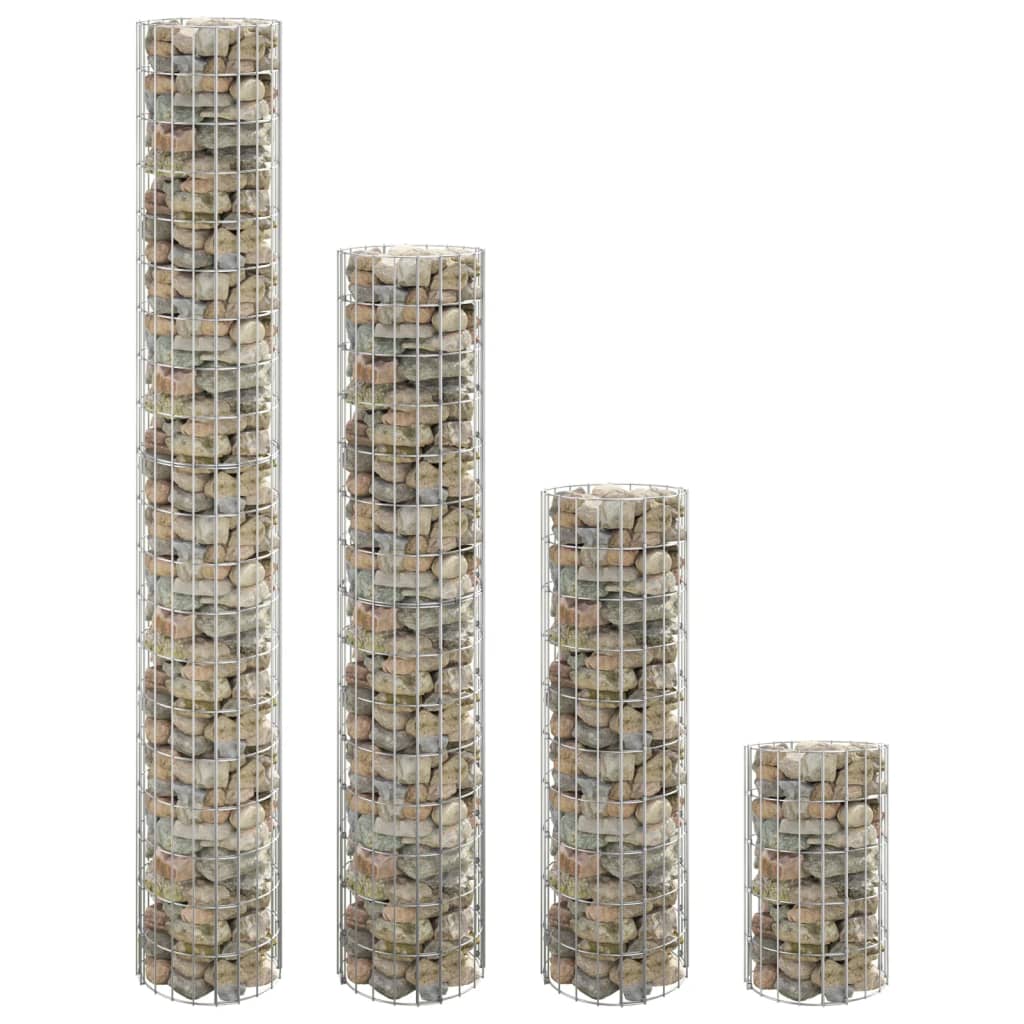 Jardinières gabions 3 pcs rondes surélevées Ø30x100 cm acier