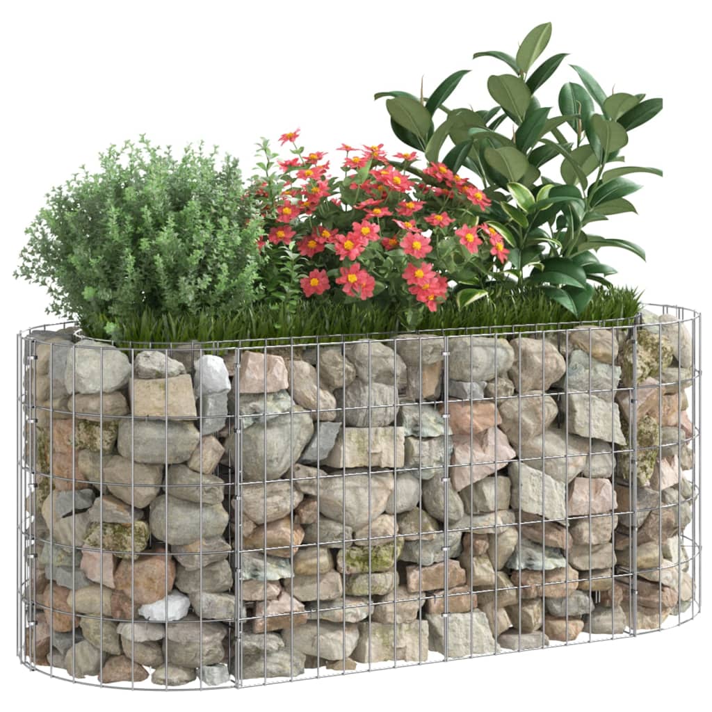 Jardinière gabion surélevée 500x100x100 cm en fer galvanisé