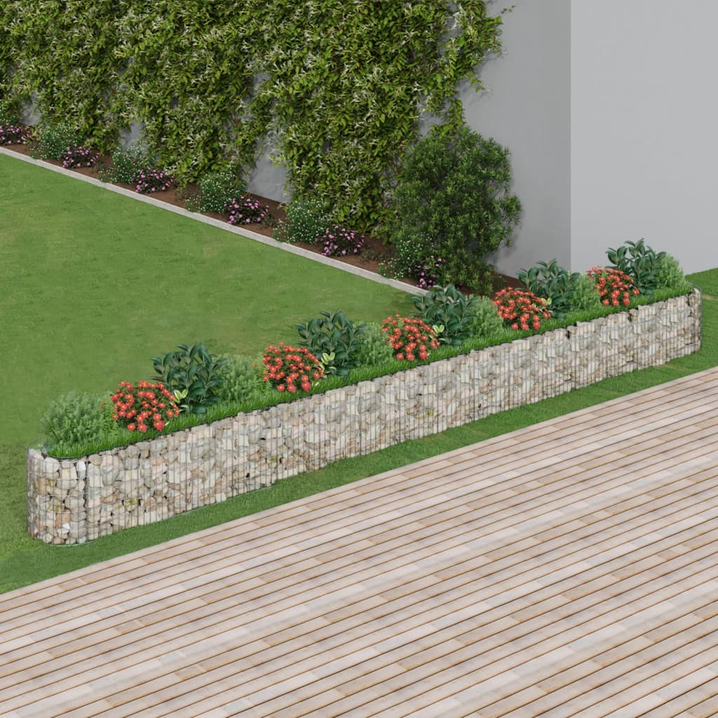 Jardinière gabion surélevée 500x100x100 cm en fer galvanisé