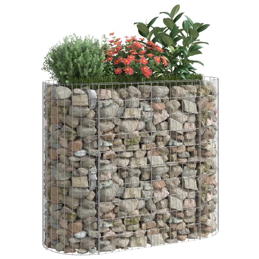 Jardinière gabion surélevée 500x100x100 cm en fer galvanisé