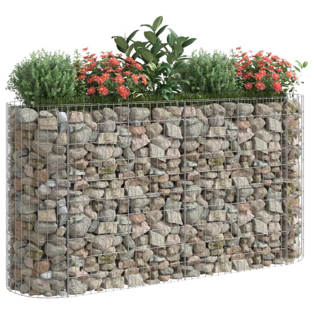 Jardinière gabion surélevée 500x100x100 cm en fer galvanisé