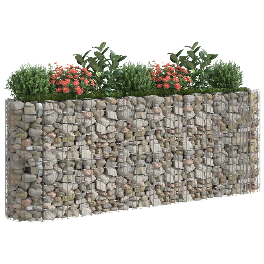 Jardinière gabion surélevée 500x100x100 cm en fer galvanisé