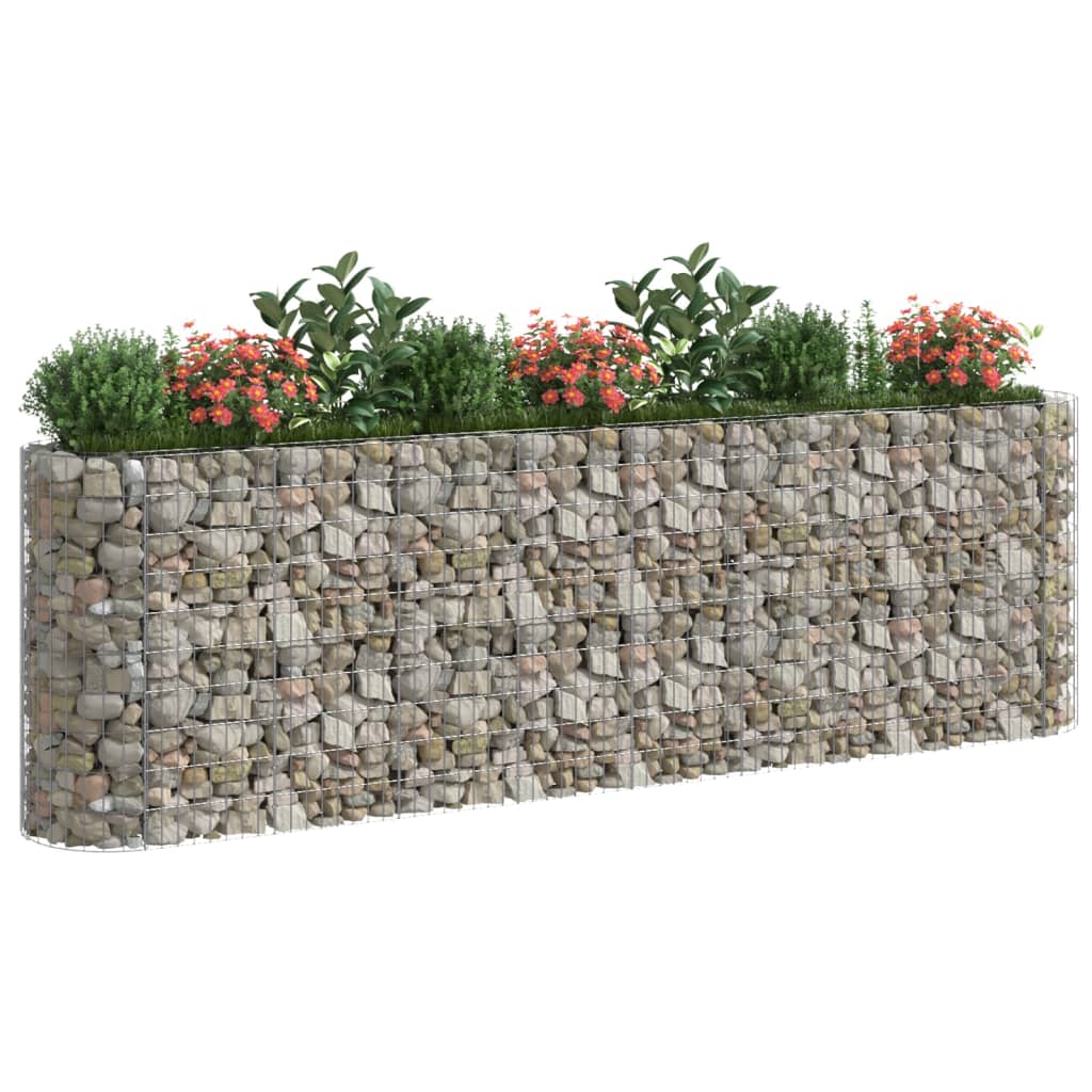 Jardinière gabion surélevée 500x100x100 cm en fer galvanisé