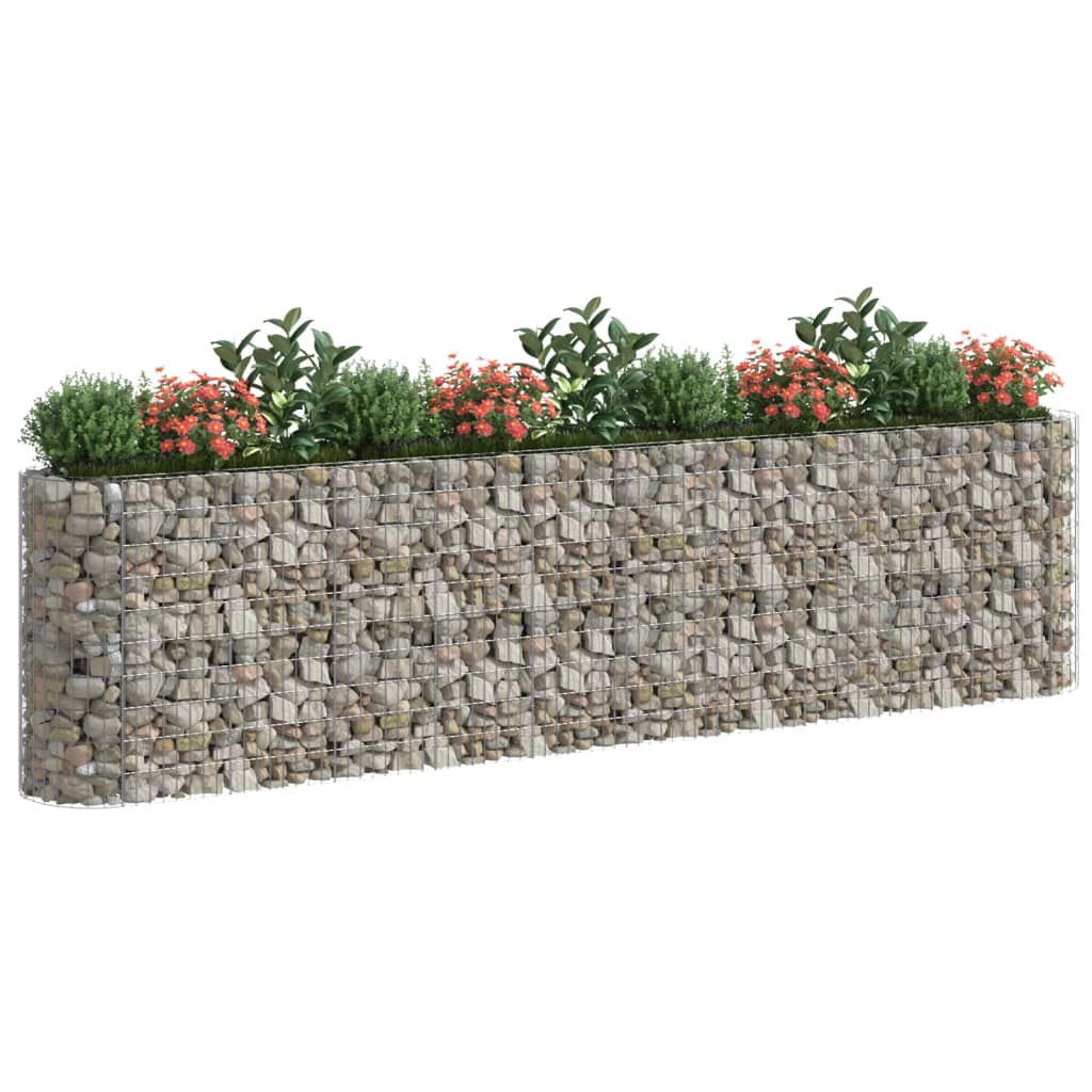 Jardinière gabion surélevée 500x100x100 cm en fer galvanisé