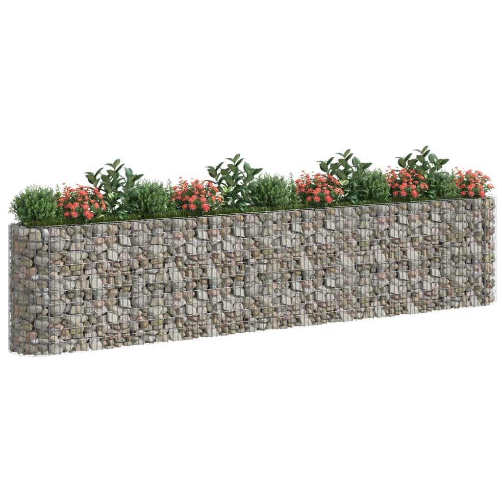 Jardinière gabion surélevée 500x100x100 cm en fer galvanisé