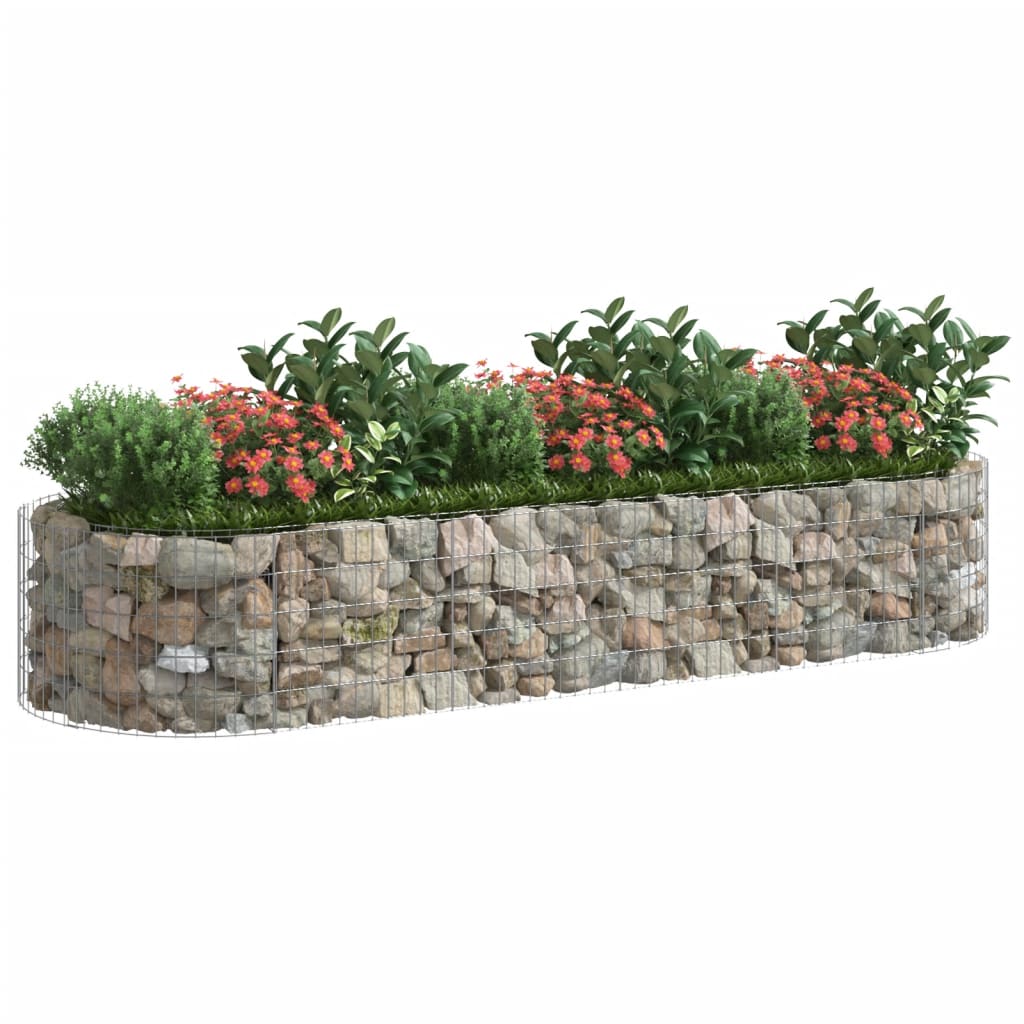 Jardinière gabion surélevée 500x100x100 cm en fer galvanisé