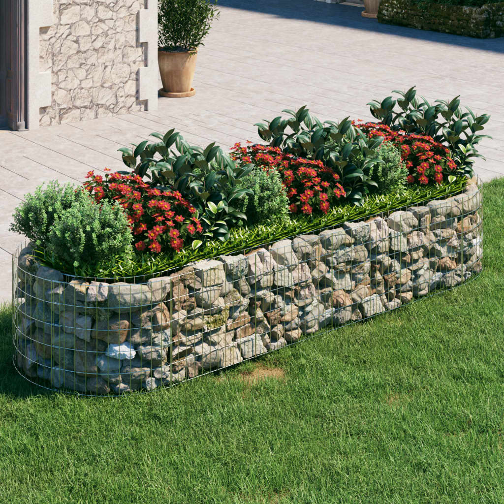 Jardinière gabion surélevée 500x100x100 cm en fer galvanisé