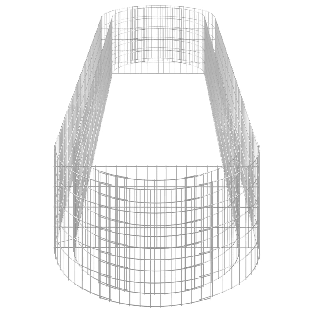 Jardinière gabion surélevée 500x100x100 cm en fer galvanisé