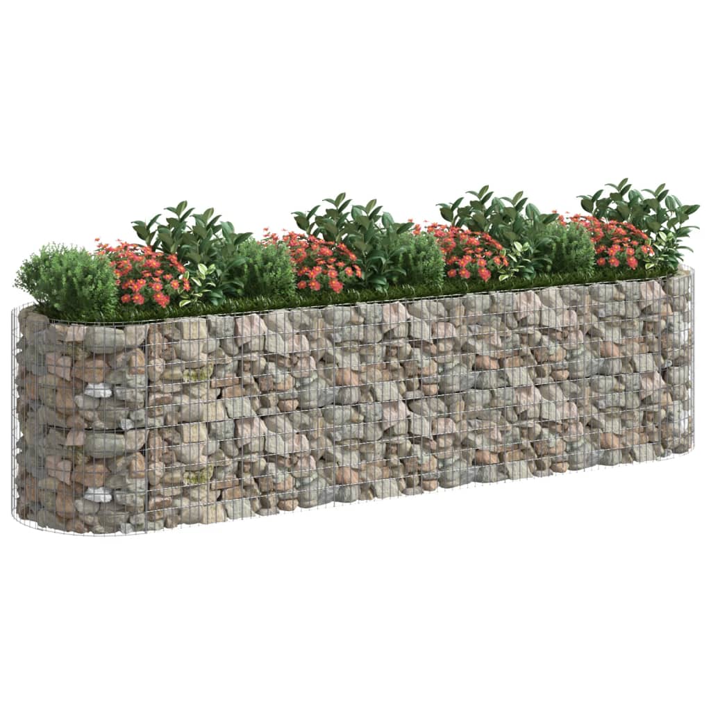 Jardinière gabion surélevée 500x100x100 cm en fer galvanisé