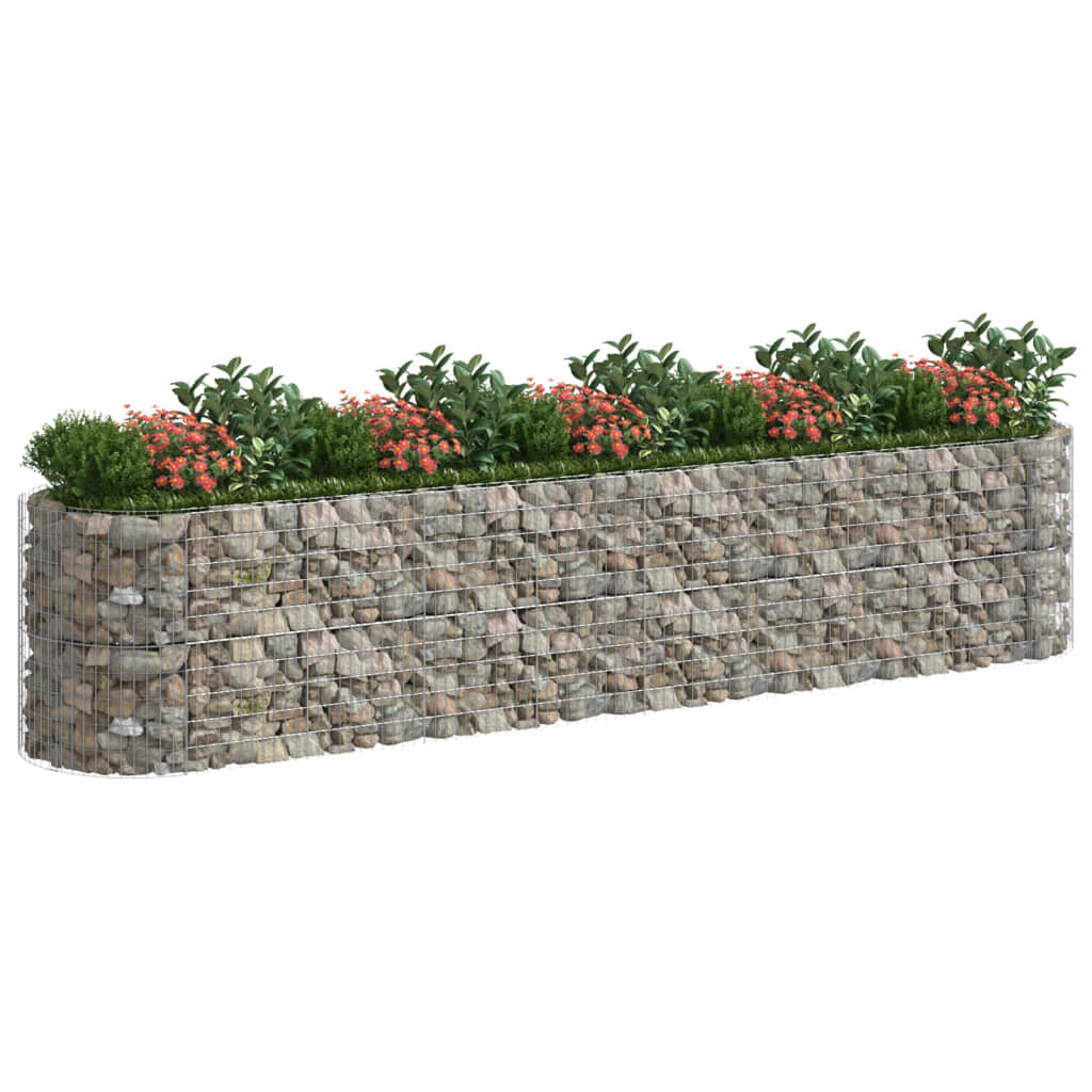 Jardinière gabion surélevée 500x100x100 cm en fer galvanisé