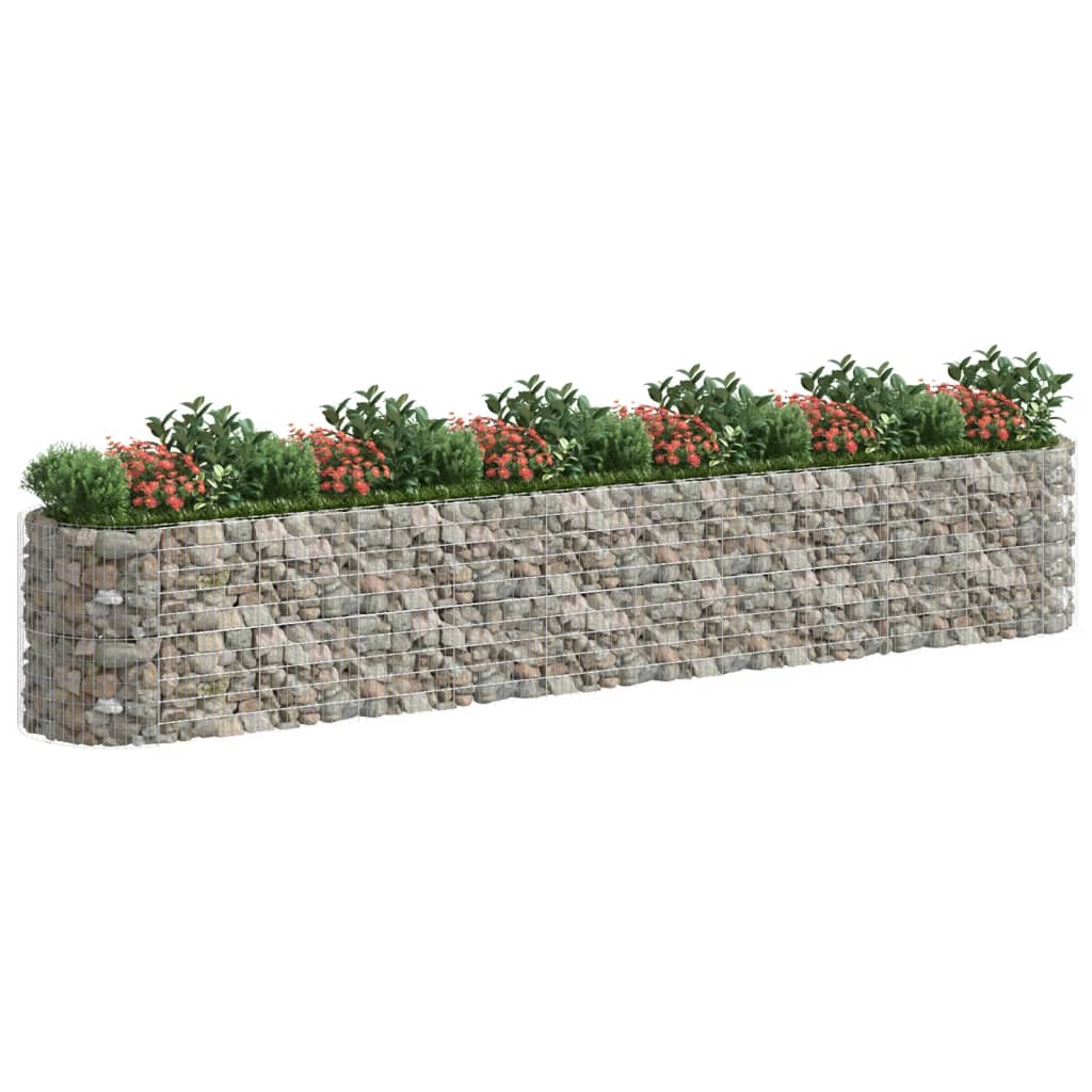 Jardinière gabion surélevée 500x100x100 cm en fer galvanisé