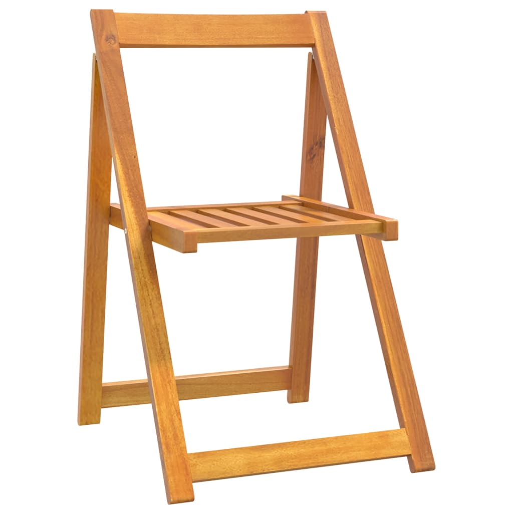 Chaises de jardin pliantes 2 pcs en bois d'acacia massif