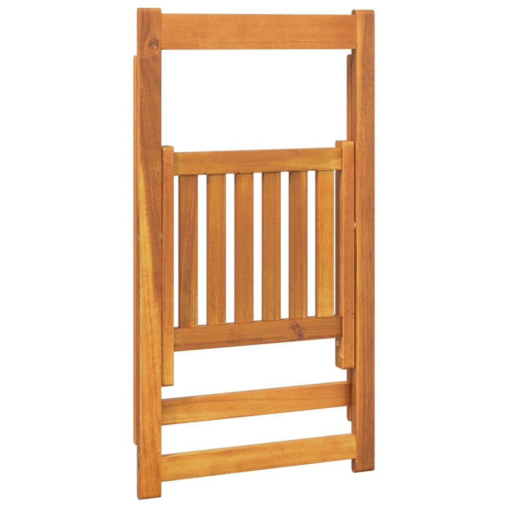 Chaises de jardin pliantes 2 pcs en bois d'acacia massif