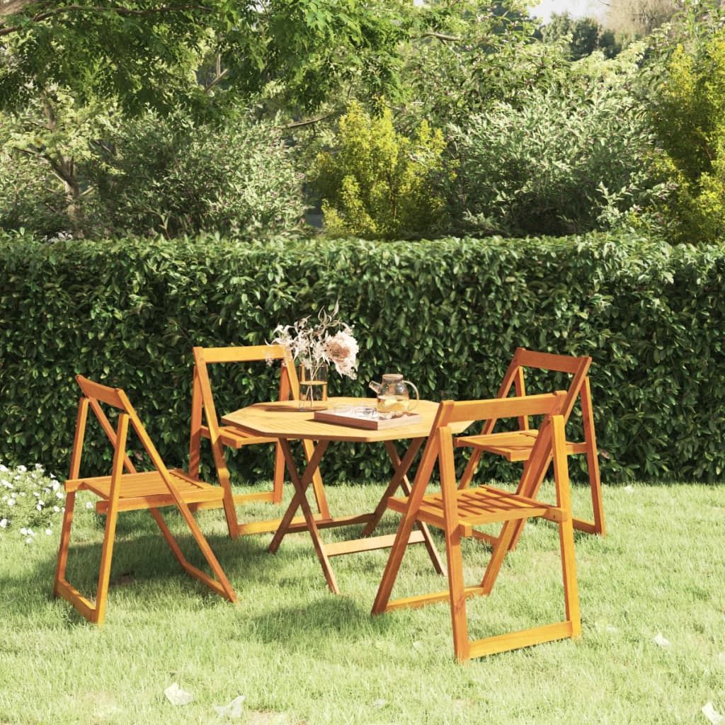 Chaises de jardin pliantes 2 pcs en bois d'acacia massif