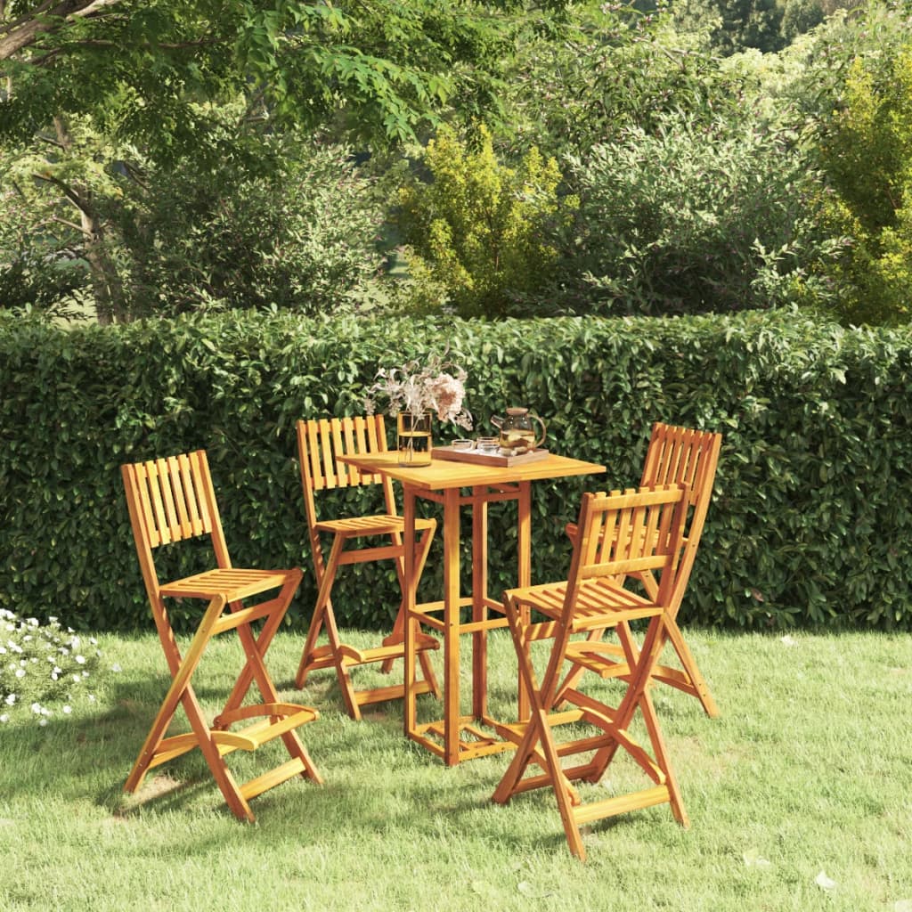 Ensemble de bar de jardin 3 pièces en bois d'acacia massif