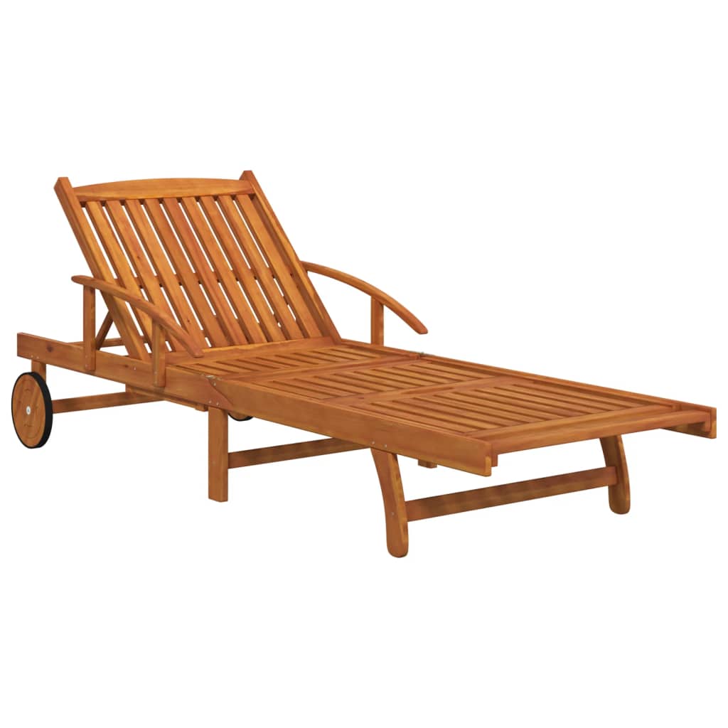 Ensemble bain de soleil avec table en bois d'acacia massif