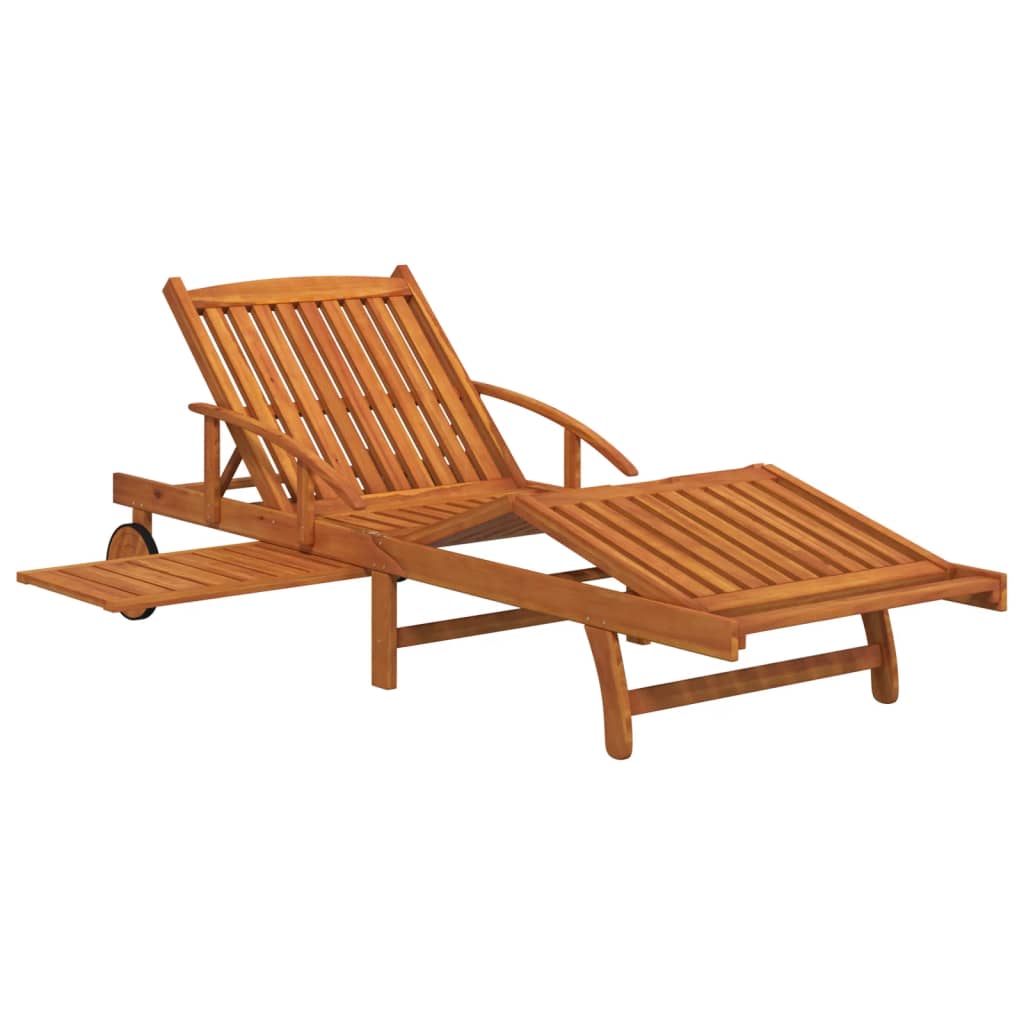 Ensemble bain de soleil avec table en bois d'acacia massif