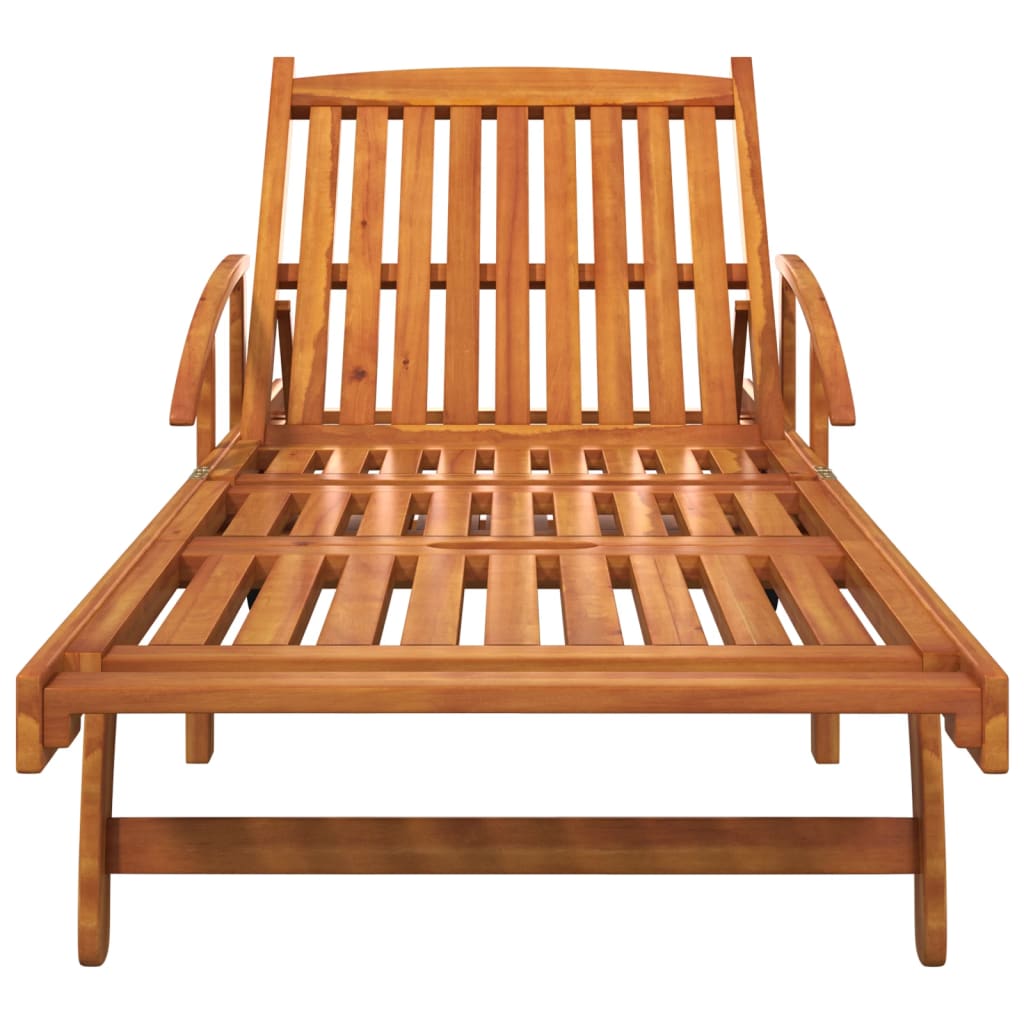 Ensemble bain de soleil avec table en bois d'acacia massif