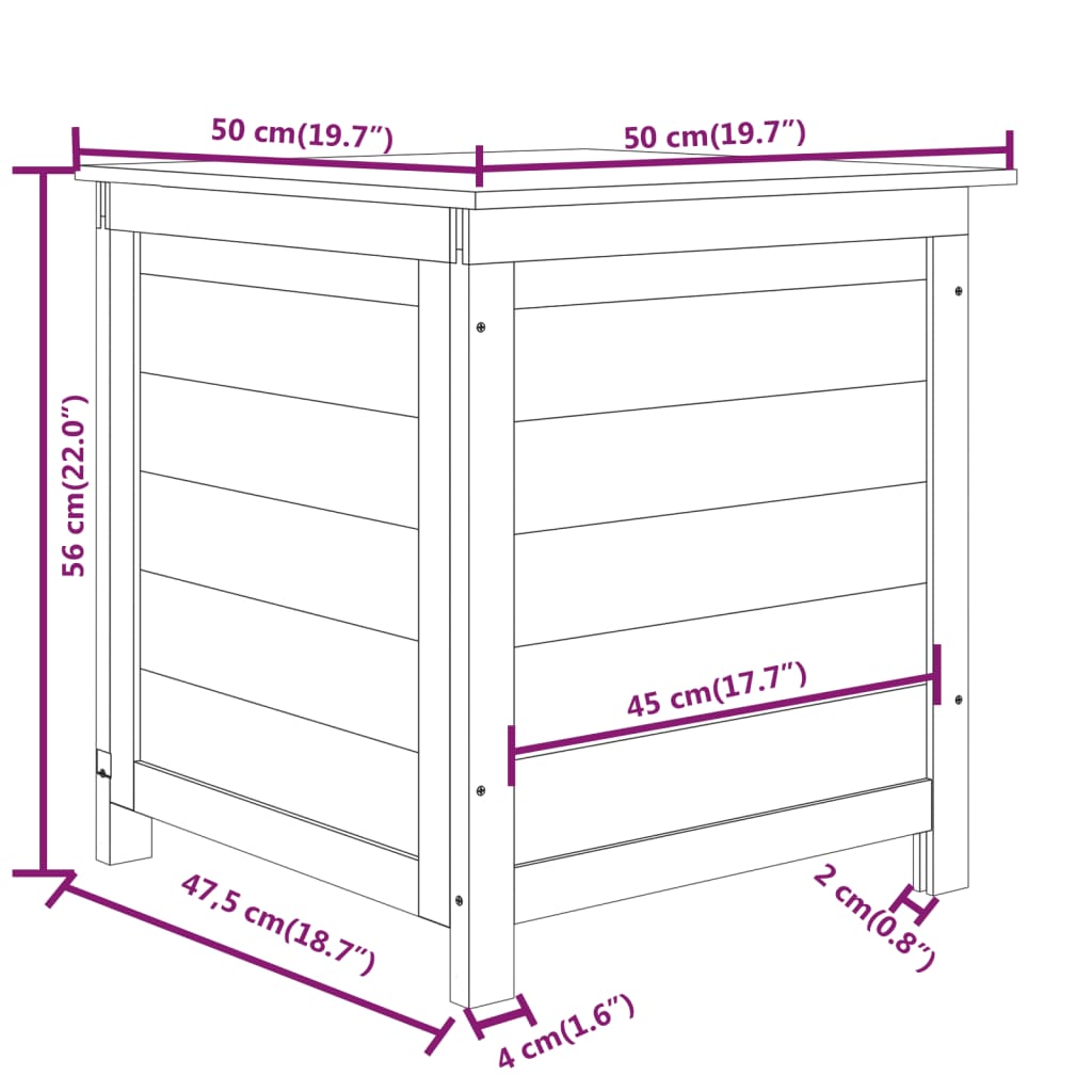 Boîte à coussins 150x50x56 cm en bois de pin massif, anthracite