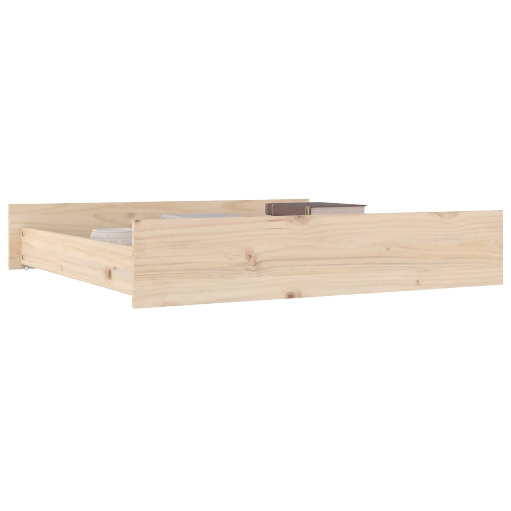 Tiroirs de lit 2 pcs en bois de pin massif