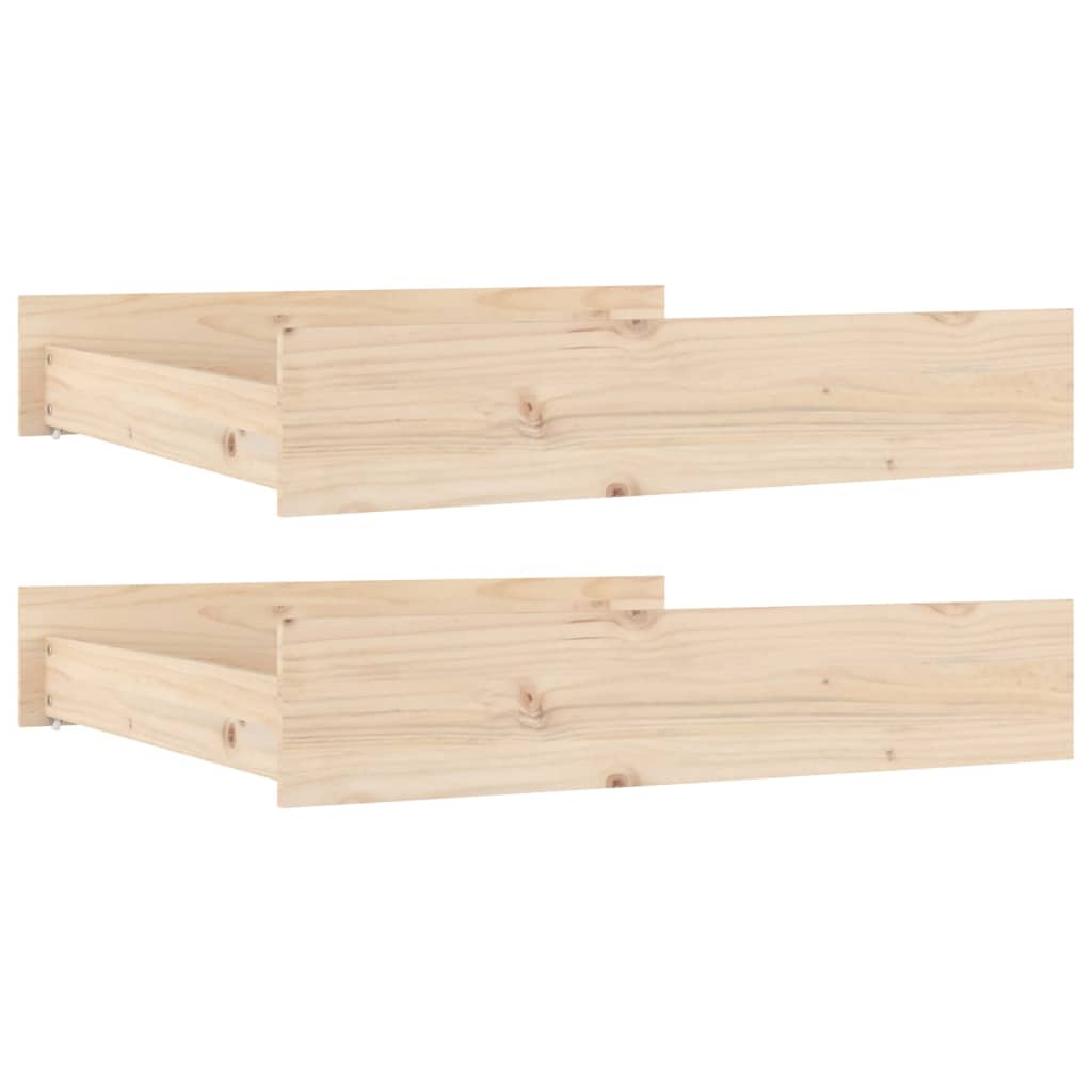 Tiroirs de lit 2 pcs en bois de pin massif