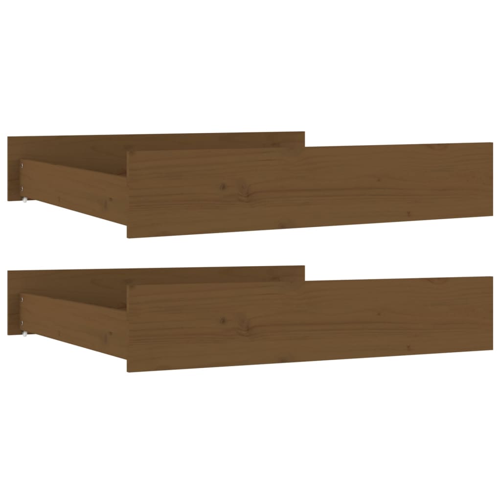 Tiroirs de lit 2 pcs en bois de pin massif