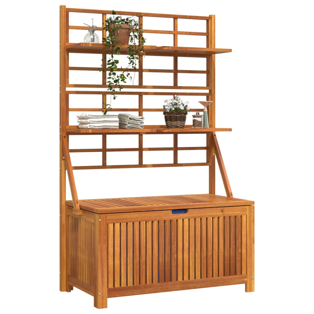 Boîte de rangement avec treillis 99x50x160 cm en bois d'acacia massif